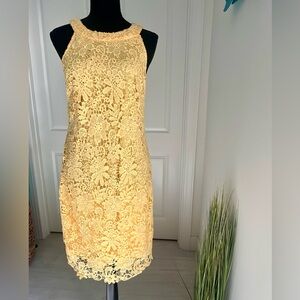 Jessica Howard Yellow Halter Sheath Dress